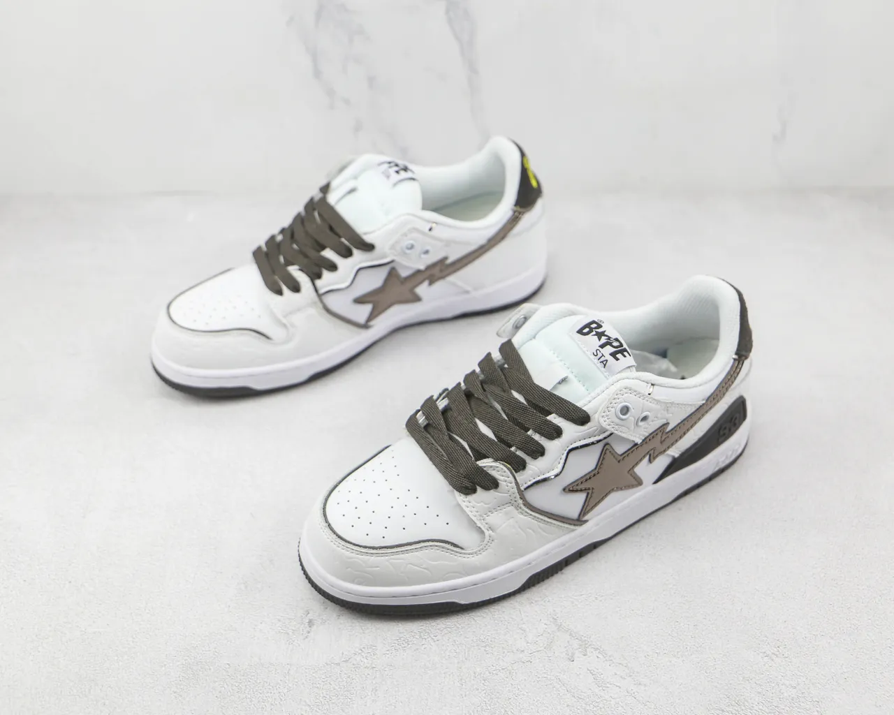 A Bathing Ape BAPE STA Zapatillas de Skateboard Blanco Negro Estrella Relámpago 4