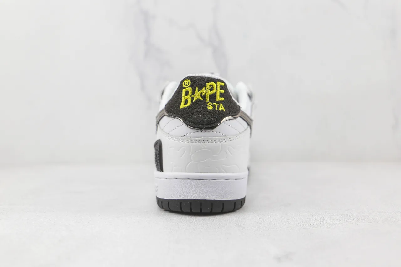 A Bathing Ape BAPE STA Zapatillas de Skateboard Blanco Negro Estrella Relámpago 9