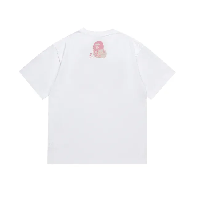 Camiseta negra A Bathing Ape con gráfico de mono flor de cerezo 6