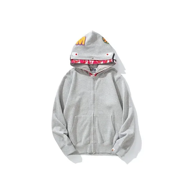 A Bathing Ape Shark काला भूरा फुल जिप हूडी 2