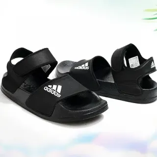 Adidas Adilette Slide 粉色白色 双带魔术贴闭合 休闲凉鞋