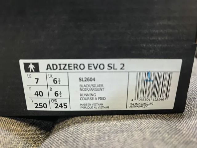 Adidas Adizero Evo SL 2 Blanc Noir Chaussures de course 2