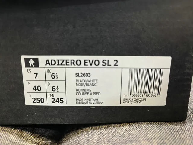 Adidas Adizero Evo SL 2 Blanc Noir Chaussures de course 12