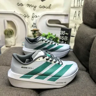 Adidas Adizero Evo SL 2 सफेद हरा ग्रे दौड़ने के जूते