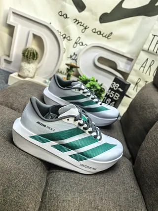 Adidas Adizero Evo SL 2 Blanco Verde Gris zapatos de correr 9