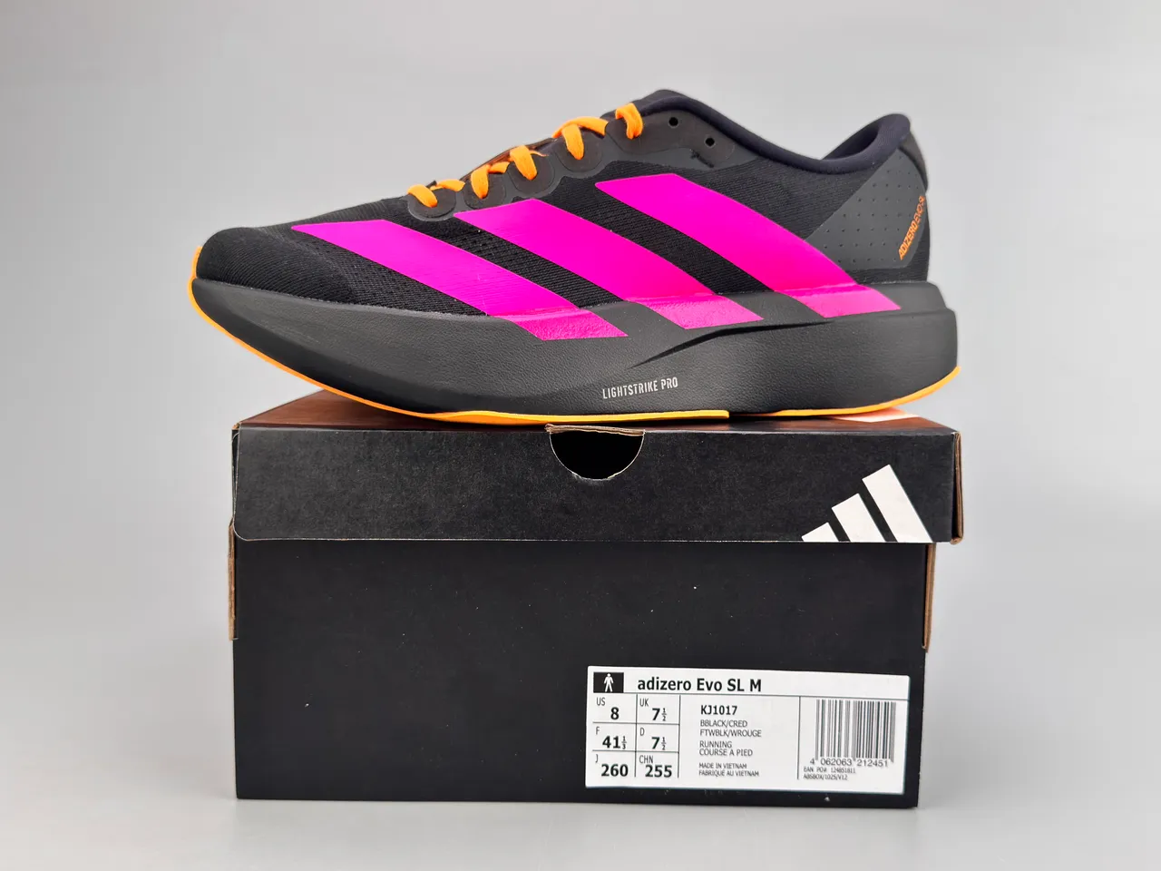 Adidas Adizero Evo SL Black Pink Orange tênis de corrida 2