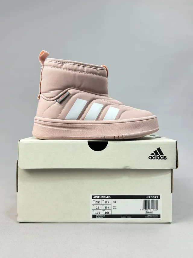 Adidas Botas de nieve beige y negro con forro acolchado y acolchado superior de altura de tobillo 4
