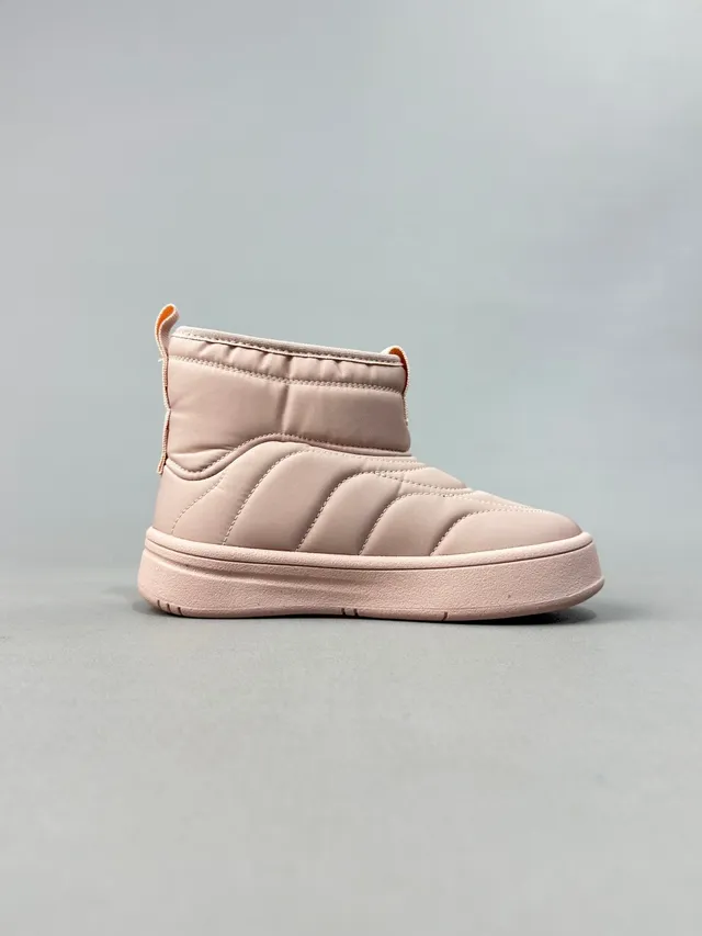 Adidas Botas de nieve beige y negro con forro acolchado y acolchado superior de altura de tobillo 16