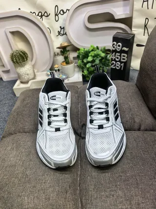 Adidas Black and White Three-Stripe Lifestyle Sneakers 10
