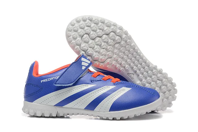 Adidas Noir Orange Basse Velcro Sangle Fermeture Gazon Chaussures de Football 19