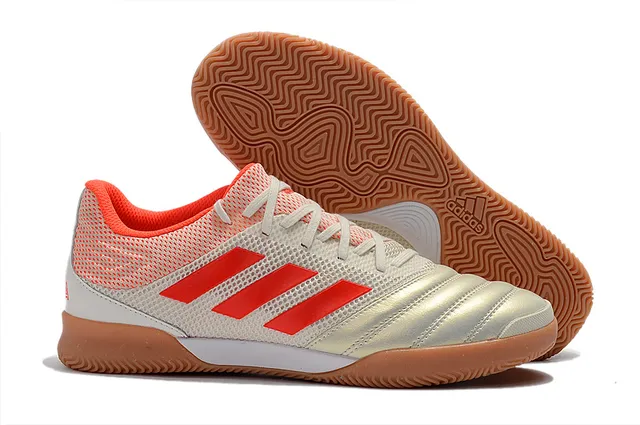 Adidas Black Orange Mesh And Synthetic Upper Three-Stripe Branding Indoor Soccer Shoes 2