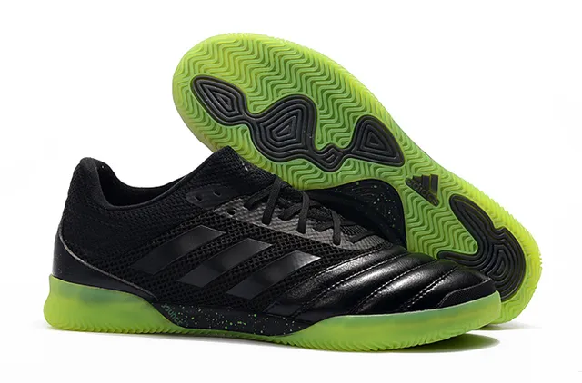 Adidas Black Orange Mesh And Synthetic Upper Three-Stripe Branding Indoor Soccer Shoes 3