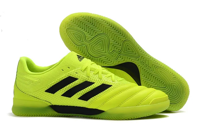 Adidas Black Orange Mesh And Synthetic Upper Three-Stripe Branding Indoor Soccer Shoes 7