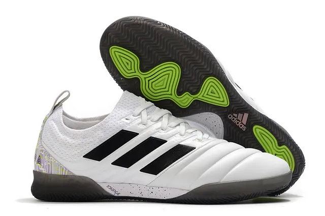 Adidas Black Orange Mesh And Synthetic Upper Three-Stripe Branding Indoor Soccer Shoes 11