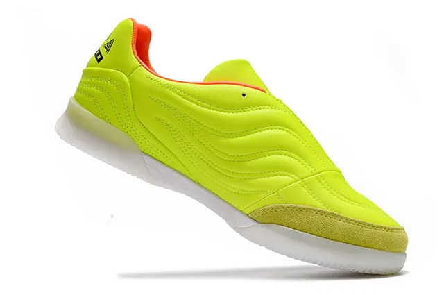 Adidas Black Orange Mesh And Synthetic Upper Three-Stripe Branding Indoor Soccer Shoes 16