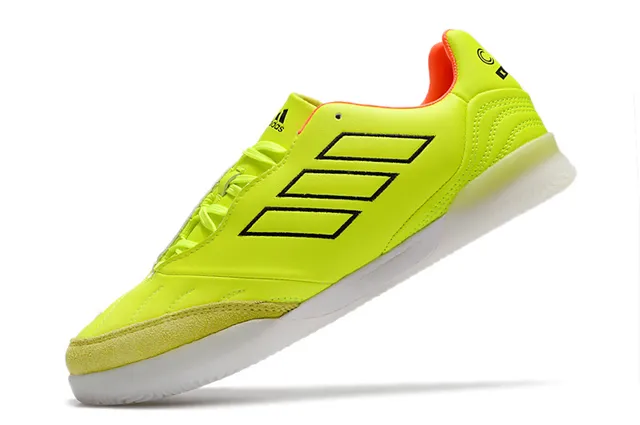 Adidas Black Orange Mesh And Synthetic Upper Three-Stripe Branding Indoor Soccer Shoes 17
