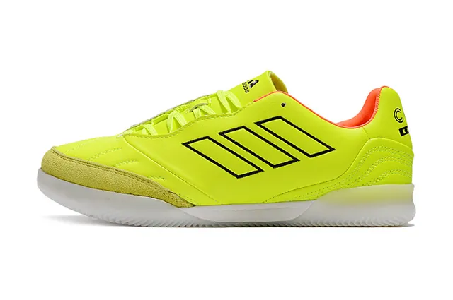 Adidas Black Orange Mesh And Synthetic Upper Three-Stripe Branding Indoor Soccer Shoes 18