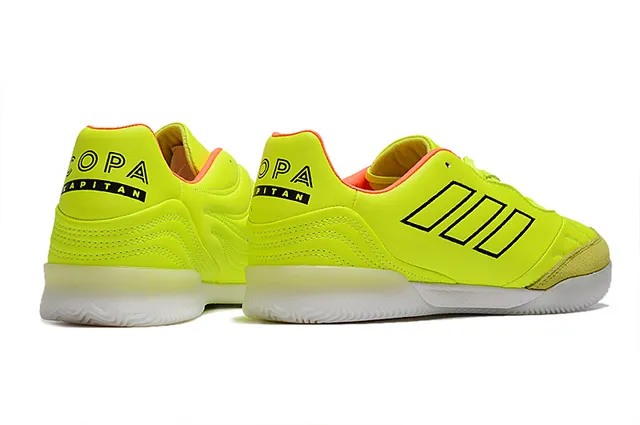 Adidas Black Orange Mesh And Synthetic Upper Three-Stripe Branding Indoor Soccer Shoes 20