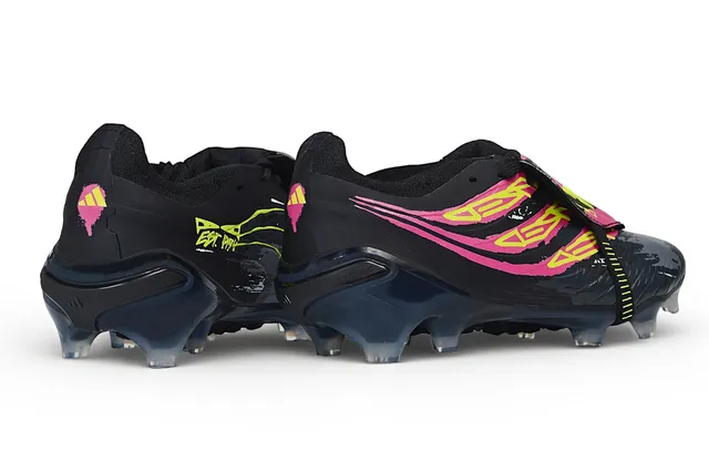 Adidas Black Pink Zapatos de fútbol de bajo corte con cierre de correa para terreno firme 5