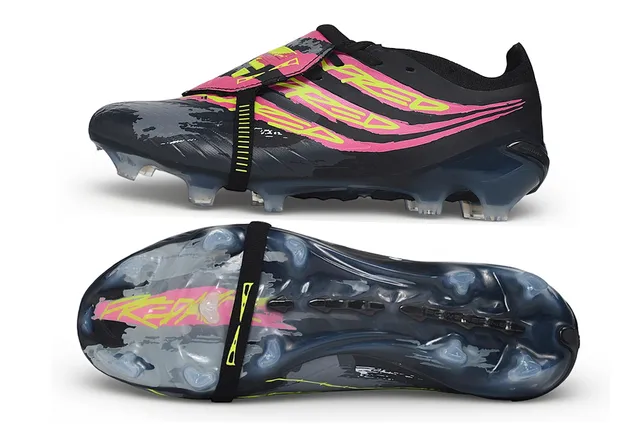 Adidas Black Pink Zapatos de fútbol de bajo corte con cierre de correa para terreno firme 6