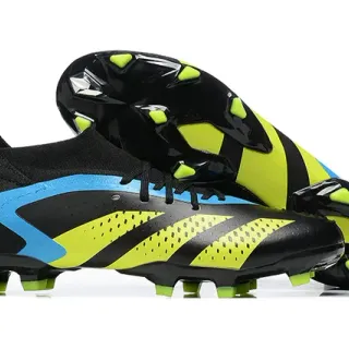 Adidas Noir Jaune Col Tricoté Lacets Asymétriques Terrain Firme Chaussures de Football