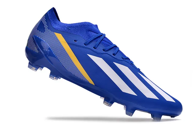 Adidas नीला हरा बुनकर कॉलर असममित लेसिंग फर्म-ग्राउंड सोकर जूते 2