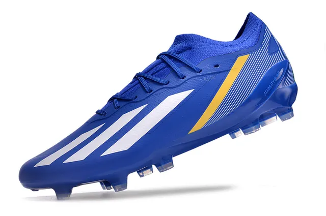 Adidas नीला हरा बुनकर कॉलर असममित लेसिंग फर्म-ग्राउंड सोकर जूते 3