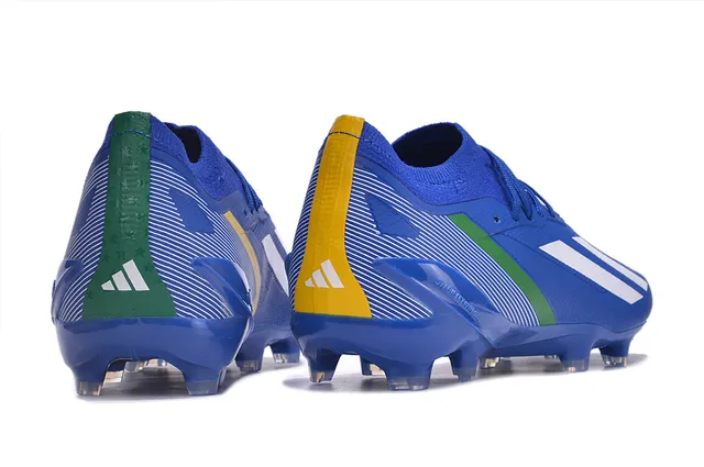Adidas नीला हरा बुनकर कॉलर असममित लेसिंग फर्म-ग्राउंड सोकर जूते 5