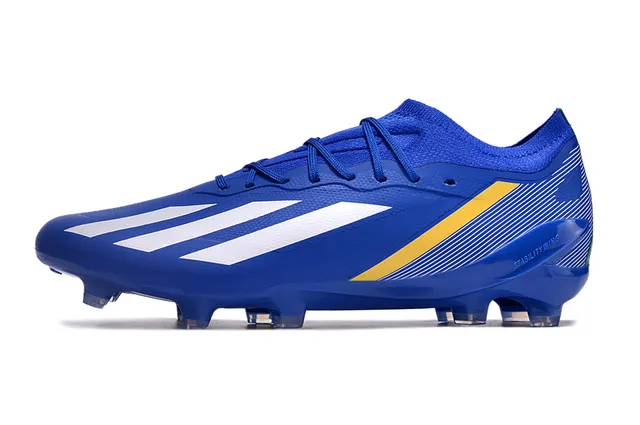 Adidas नीला हरा बुनकर कॉलर असममित लेसिंग फर्म-ग्राउंड सोकर जूते 7