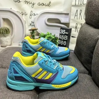 Adidas 蓝黄厚底 TPU 笼架叠层 生活方式 运动鞋