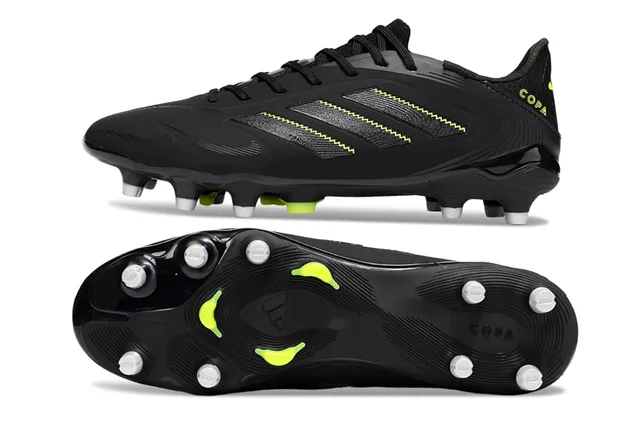 Adidas Copa أسود نقي ونيون لايم أحذية كرة قدم للأرض الصلبة 6