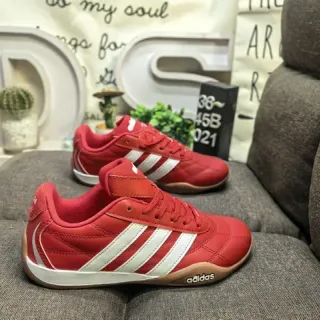Adidas Copa حذاء رياضي جلد مبطن أحمر أبيض ثلاث خطوط