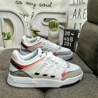 Adidas Drop Step أبيض رمادي أحمر أسود حذاء أسلوب حياة