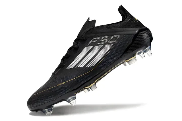 Chaussures de football Adidas F50 Noir et Or Low-Cut Upper Synthétique Sprintweb Cage Firm-Ground 3