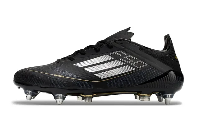 Chaussures de football Adidas F50 Noir et Or Low-Cut Upper Synthétique Sprintweb Cage Firm-Ground 7