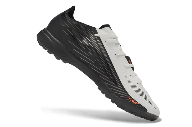 Adidas F50 Preto Laranja Superior Sintético Textura Diagonal Acanalada Sapatos de Futebol Turf 2