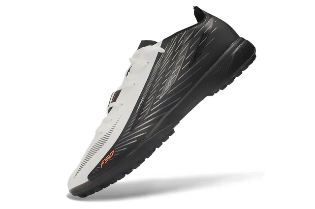 Adidas F50 Preto Laranja Superior Sintético Textura Diagonal Acanalada Sapatos de Futebol Turf 3