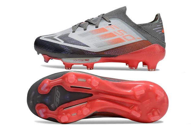 أديداس F50 Lightstrike Pro أحمر رمادي أسود أرض صلبة أحذية كرة القدم 2