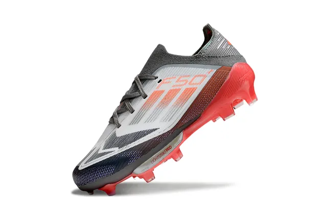أديداس F50 Lightstrike Pro أحمر رمادي أسود أرض صلبة أحذية كرة القدم 5