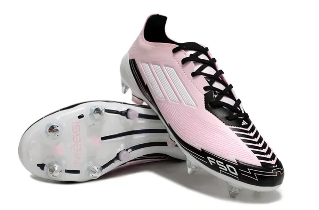 Adidas F50 Messi Pink Black Crampons de football pour terrain ferme 4