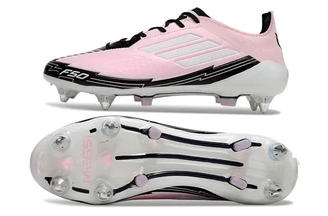 Adidas F50 Messi Pink Black Crampons de football pour terrain ferme 6