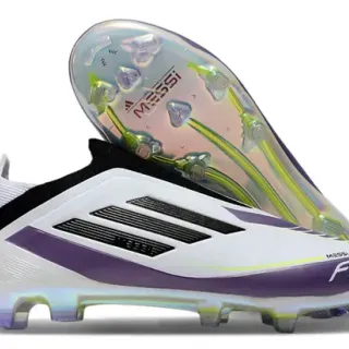 Adidas F50 Messi White Purple Iridescent Firm Ground Zapatos de fútbol