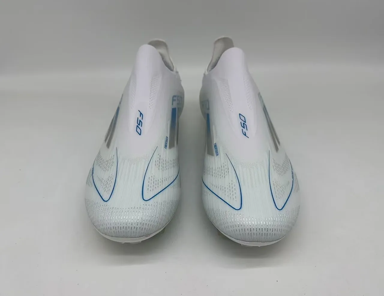 Adidas F50 Sprintweb Branco Azul Firm-Ground Sapatos de futebol 4