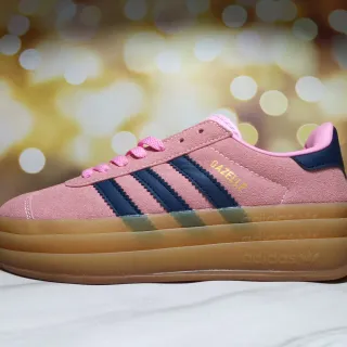 Adidas Gazelle أحذية رياضية سويد بينك وأزرق بحري منصة نمط حياة