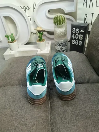 Adidas Gazelle جلد تيل وأبيض أسلوب حياة حذاء رياضي 8