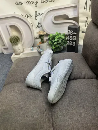 Adidas Gris Beige Sin Cordones Cierre de Doble Correa Parte Superior Moldeada Monocromática Zapatillas Lifestyle 6