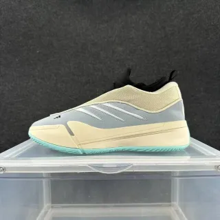 Adidas رمادي بيج انزلاقي متعدد الطبقات شبكي اصطناعي أسلوب حياة أحذية رياضية