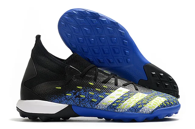 Adidas Zapatos de fútbol gris naranja con cuello de punto ajustado al tobillo texturizado sintético con jaula en la puntera para césped 2