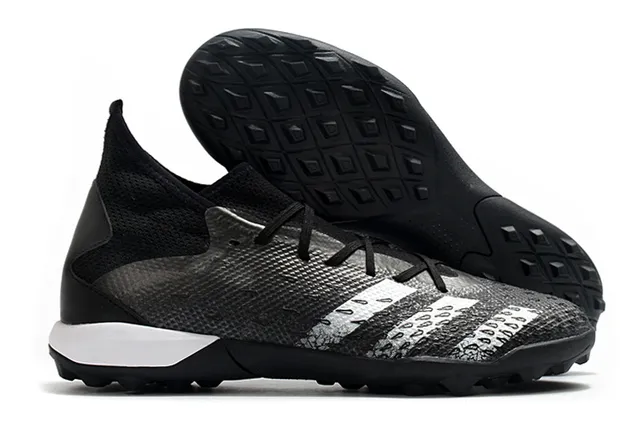 Adidas Zapatos de fútbol gris naranja con cuello de punto ajustado al tobillo texturizado sintético con jaula en la puntera para césped 3