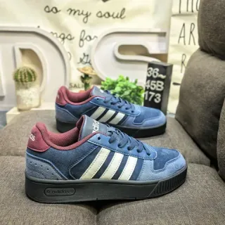 Adidas Navy Pink Low-Top Suede-and-Textile Upper Lifestyle Sneakers